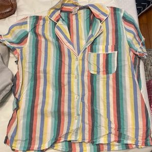 J by j crew striped pajama short set